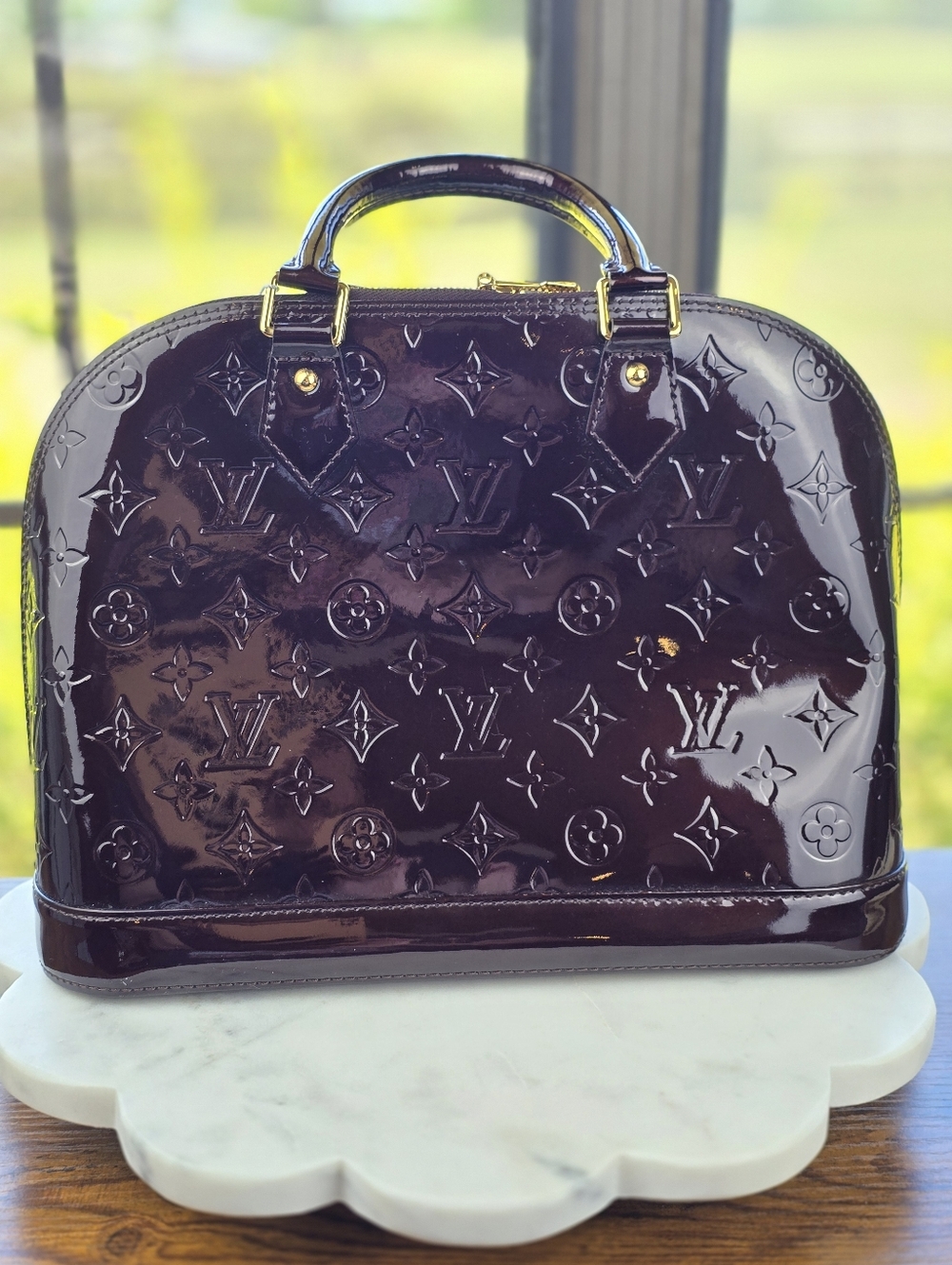 Louis Vuitton Alma PM Amarante Monogram Vernis Patent Leather Bag - Picture 3 of 15